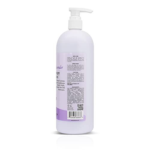 PRO NAIL - Healing Therapy Massage Lotion - Professional Pedicure, Body and Hot Oil Manicure, Infused with Natural Oils, Vitamins, Panthenol and Amino Acids (Lavender, 32 Ounce)