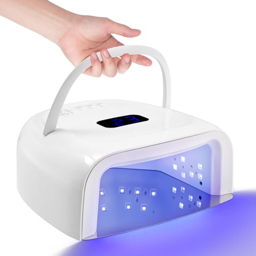 UV LED Nail Lamp, 60W Cordless Nails Lamp Professional LED Nail Light for Gel Nails Nail Dryer with 42 Beads, Perfect for Salon Manicure, Pedicure(White)