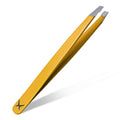 Professional Slant Tip Eyebrow Tweezers for Women & Men ? Precision Hair Removal Tool ? Stainless Steel Tweezers for Eyebrow Shaping, Facial Hair, Ingrown Hair & Splinter Removal (Golden Glow)