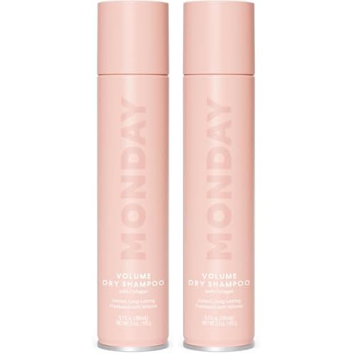 MONDAY HAIRCARE Dry Shampoo Volume 6.7oz, Volumizes and Freshens Hair, Absorbs Oil, Nourishes with Keratin, Protects Hair (Pack of 2)