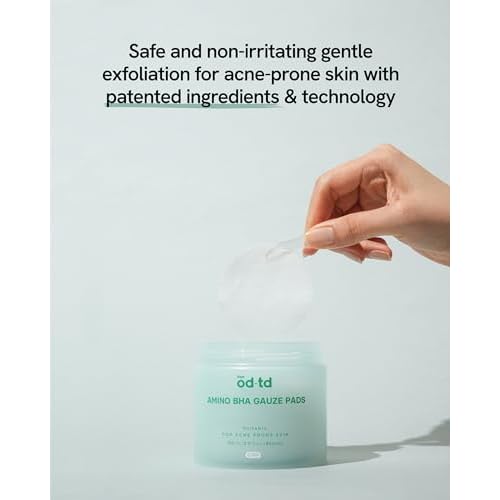 Amino BHA Pads (80 Count) - Pre-Soaked Oil Control Cotton Pads for Gentle Exfoliation, Soothing & Hydration, Korean Skin Care. Amino Acid, Salicylic Acid, Tea Tree