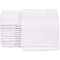 GOLD TEXTILES 12 Pack New Cotton Blend Economy White Hotel Bath Mat Towel (18x25 Inches) Light Weight Quick Drying & Machine Washable - Hotel Supplies Shower Bath Mat Towel