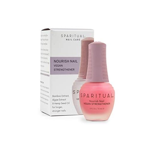 SPARITUAL Nourish Nail Vegan Strengthener | Nail Strengthening Treatment to condition dry and damaged nails | 0.5 fl oz