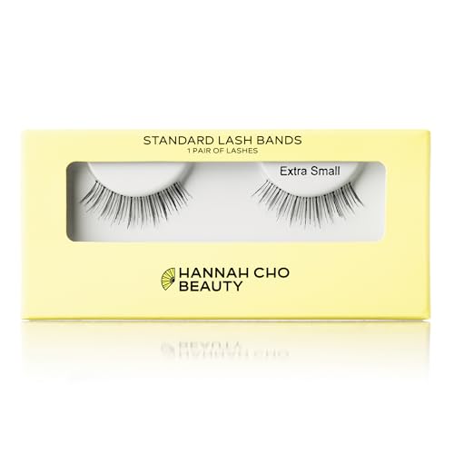 Best False Lashes for Hooded Eyes - Extra Small Doll Lash - Ultra Natural Strip Eyelashes for Hooded and Mature Eyelids - Weightless, Hypoallergenic Real Hair - Hannah Cho Beauty