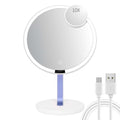 9.65-inch Lighting Makeup Mirror, 1x / 10x,Touch Control,3-Color Adjustable,Metal Stand,up and Down Adjustable Makeup Mirror, High Color Rendering, Eye-Protecting Light Source,Ultramarine