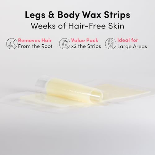 Parissa Natural Legs & Body Wax Strips | Large Ready-to-Use Strips, Beginner-Friendly & Gentle on Sensitive Skin | Includes Post-Wax Ultra Soothe Oil | 48 Strips (24 x 2)