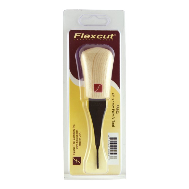 Wood Carving Palm Tool - V-Shape, 45° Micro 1mm Detail Chisel