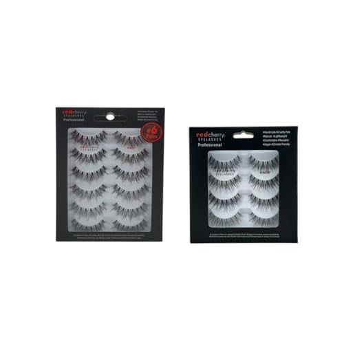 Red Cherry False Eyelashes 100% Human Hair Pack of 10 Pairs WSP