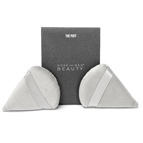 Rose and Ben Beauty Setting Puff | Flawless Undereye Concealer & Powder Application | Professional Makeup Blending Puff - Set of Two