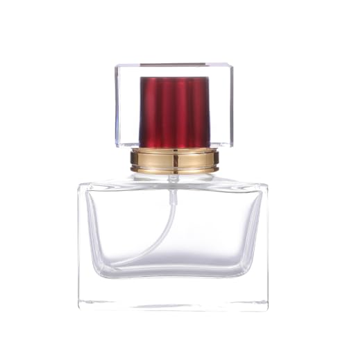 30ml 1.02oz Refillable Perfume Atomizer Large Perfume Bottle for Essential Oils Perfumes Empty Clear Glass Mist Spray Bottle for Traveling Outgoing 6 Pack