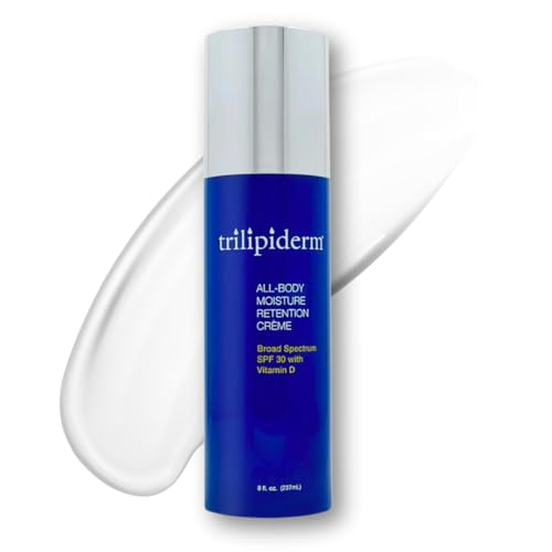 Trilipiderm All-Body Moisture Retention Cr?me SPF 30 ? Body Sunscreen Moisturizer Lotion with Vitamin D, Plant-Based Daily Body Cream for Dry Skin, Non-Greasy Broad Spectrum UVA/UVB Protection, 8 oz