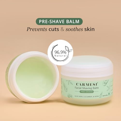Carmesi Facial Shaving Kit | Face Razors (3 Count) + Shaving Gel (1.76 Oz/50g) | Painless Hair Removal | Prevents Nicks & Cuts | for Peach Fuzz, Eyebrow, Chin & Upper Lip