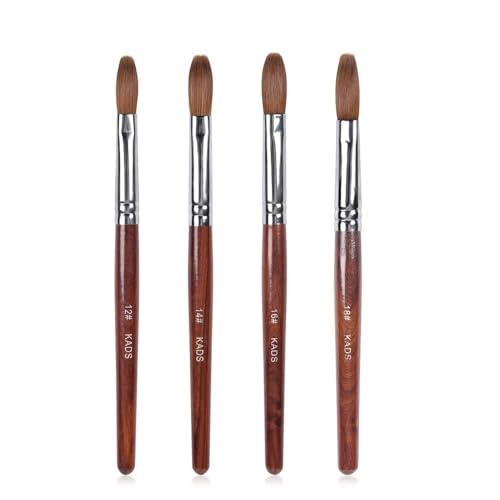 KADS 4Pcs Kolinsky Acrylic Nail Bursh Set 12# 14# 16# 18# for Acrylic Nails Painting Design Art Painting
