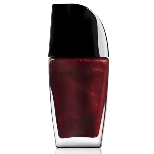 wet n wild Wild Shine Nail Polish, Red Burgundy Frost, Nail Color