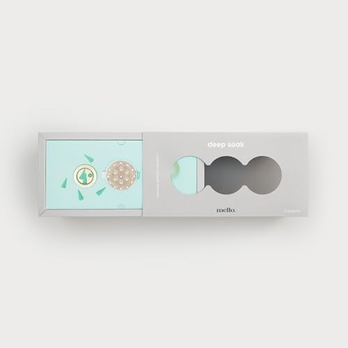 Mello Bath Accessories Deep Soak | Self Care Gifts for Women | Spa Gifts for Women & Relaxation Gifts for Women | Bath Accessories Includes Konjac Sponge, Incense Cones & Exfoliating Brush