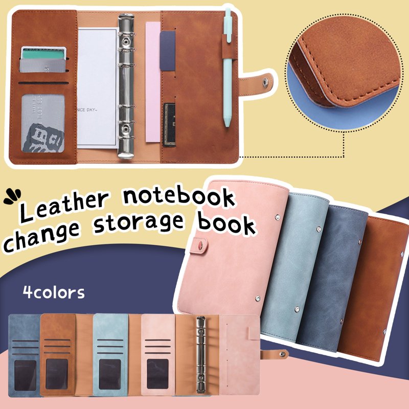 6-Ring Notebook Organizer Binder - PU Leather Personal Organizer for Women