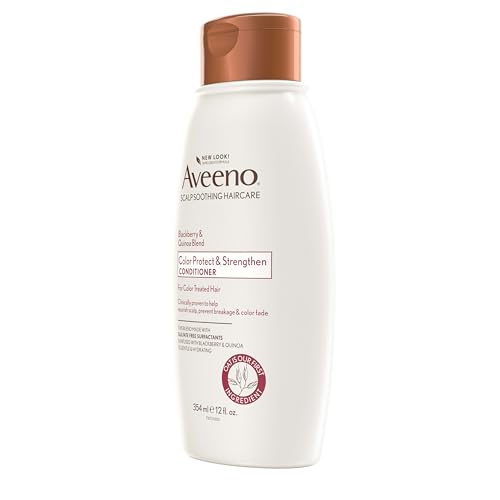 Aveeno Blackberry & Quinoa Strengthening Conditioner for Color-Treated Hair, Moisturizing, Color-Protecting, 12 fl oz