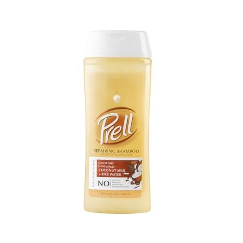 Prell Coconut Milk + Rice Watercolor Safe Anti-Breakage Repairing Shampoo for Damaged Hair, 13.5 fl.oz