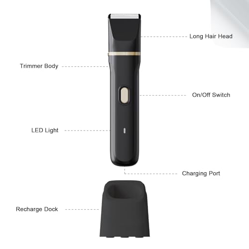 ele ELEOPTION Electric Razors for Women 5-in-1 Waterproof Wet Dry Electric Shaver with USB Charge Dock, Legs Hair Remover, Body Shaver for Beard Bikini Trimmer for Women Black
