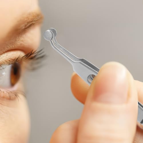 NOLITOY Meibomian Gland Expressor Eyelid Massage Tweezers: Stainless Steel Eyelid Forceps for Eye Care & Dry Eye Treatment ? Facial Massage Tool for Women 4.13 Inches