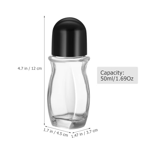 SAFIGLE 4 Pack 1.69Oz Refillable Glass Roller Ball Bottles for Essential Oils and Perfumes Leak-Proof Roll-on Containers with Smooth Rollerball for Skincare and Travel