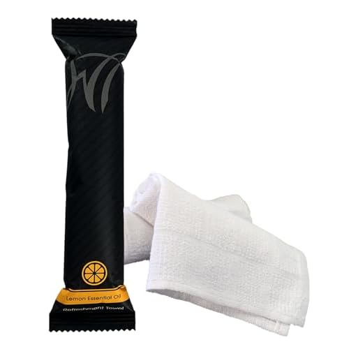White Towel Services 10" x 10" in Moist Cotton Towel Individually Wrapped - Lemon Scent (Case of 50)