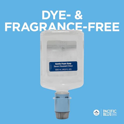 Pacific Blue Ultra Gentle Foam Hand Soap Refill (43716), Compatible Only With Pacific Blue Ultra Automated Touchless Dispenser, Dye and Fragrance Free, 40.5 FL OZ Per Refill, 3 Refills Per Case