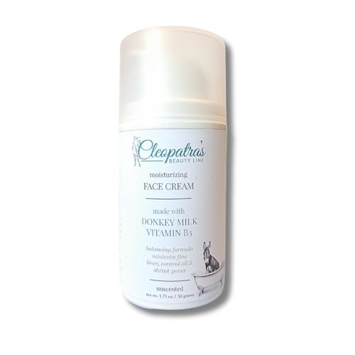 Cleopatra's Beauty Line Donkey Milk Face Cream All Natural Moisturizer with Niacinamide & Plant-Based Ingredients for Hydration & Nourishment