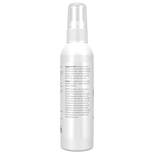 NOW Solutions Rosewater Rejuvenating Mist, Hydration and Rejuvenation Spray for All Skin and Hair Types, 4-Ounce (Pack of 2)