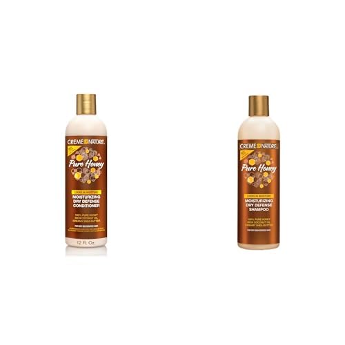 Creme of Nature Pure Honey Moisturizing Dry Defense Conditioner and Shampoo Bundle with Coconut Oil & Shea Butter, 12.07 Fl Oz (Pack of 1)