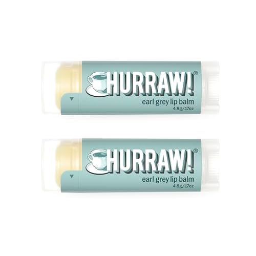 Hurraw! Earl Grey Lip Balm, 2 Pack: Organic, Certified Vegan, Cruelty and Gluten Free. Non-GMO, 100% Natural Ingredients. Bee, Shea, Soy and Palm Free. Made in USA