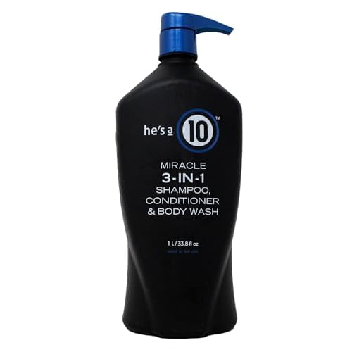 It's a 10 Haircare He's a 10 Miracle 3-IN-1 Shampoo, Conditioner & Body Wash 1 Liter