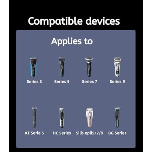USB-C to Braun Shaver Charging Adapter, Compatible with Series 3, 5, 7, 9, XT, HC, Silk-epil, BG Series (1 Pack - Black)