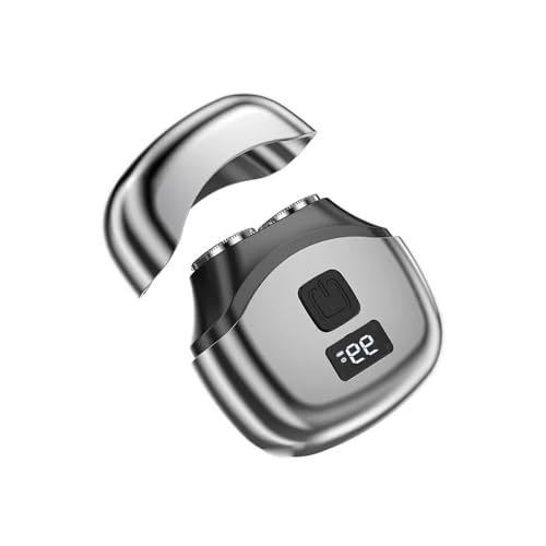Travel Electric Shaver Compact, Mini Rotary Razor with Double Foil, Washable Head, Type-C Fast Charging, LED Screen