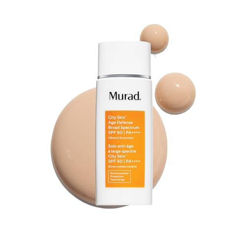 Murad Environmental Shield City Skin Age Defense Broad Spectrum SPF 50 PA++++ ? 100% Mineral Sunscreen with Lutein & Iron Oxides for Blue Light Defense, UVA/UVB & Pollution Protection