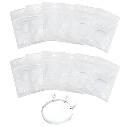 Luckycivia 12 Pcs Silicone Lash Pad Grafted False Easy Fan Lash Pad, Eyelash Silicone Holder Pad, Eyelash Supplies for Beginners Make Fans Blooming Easy Volume Lashes Pallet Tools