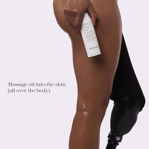 THISWORKS Skin Deep Dry Leg Oil ? 100% Natural Body Oil Moisturizer with 13 Essential Oils & 6 Cold-Pressed Plant Oils, Hydrates & Nourishes Dry Skin, 5 oz / 150ml