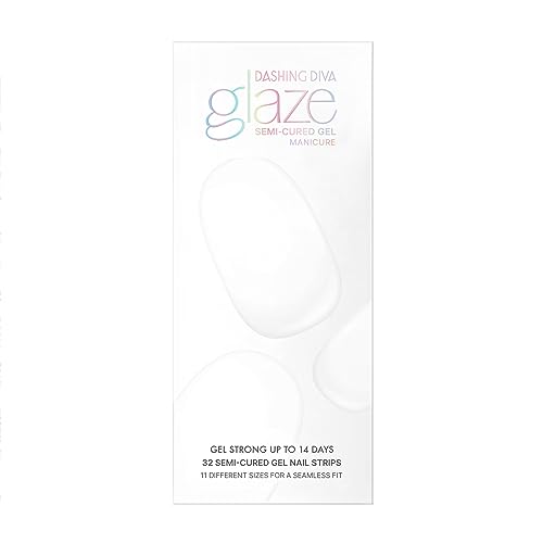 Dashing Diva Glaze Nail Strips - Boo-tastic | Works with Any LED Nail Lamp | Long Lasting, Chip Resistant, Semicured Gel Nail Strips | Contains 34 Salon Quality Nail Wraps, 2 Prep Pad, 1 Nail File