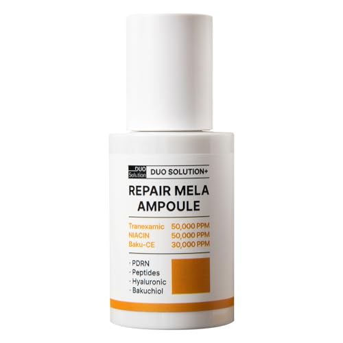 Tranexamic Acid 5% + Niacinamade 5% + Baku-CE 3% Ampoule, Duo Solution Repair Mela Ampoule - Tranexamic acid 50,000ppm, Niacinamade 50,000ppm, Bakuchiol 30,000ppm, PDRN, Peptides, Hyaluronic