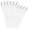Dermaplane Razor for Women Face, 10 Pack Professional Facial Hair Removal & Dermaplaning Tool for Peach Fuzz, Eyebrow Shaping and Gentle Exfoliation (White)