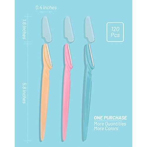 Eyebrow Razor for Women, 120 Pcs Dermaplaning Tool for Face Professional, Face Razor for Women Facial Hair Remover