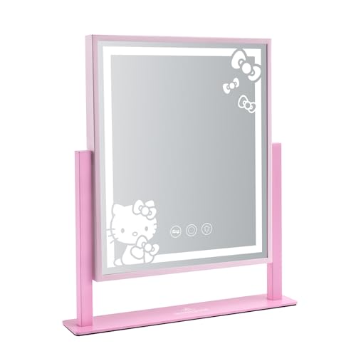 Impressions Vanity Hello Kitty Pretty Pink Tri Tone Led Makeup Mirror, Stylish Mirror with Lights and, Ideal for Your Vanity Desk or Travel Setup