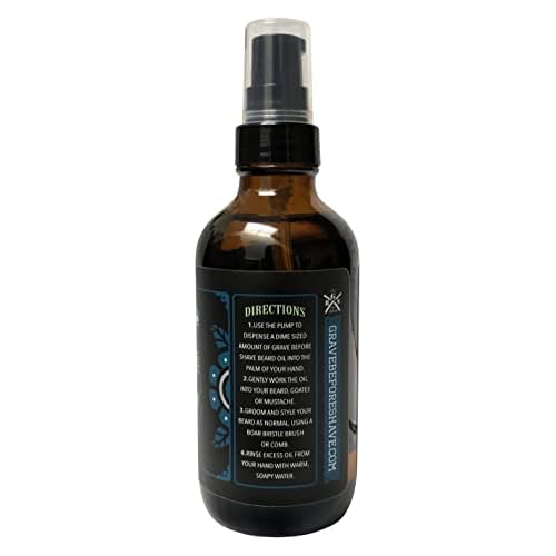 Grave Before Shave Leather/Cedar-wood scent Beard Oil 4 oz. BIG BOTTLE