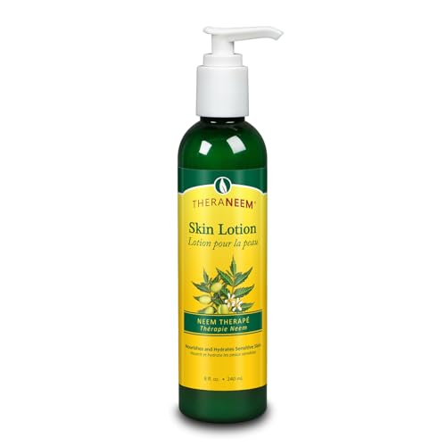 TheraNeem Neem Soothing Skin Lotion for Men & Women - Moisturizing Cream for Hand & Body, Natural Care for Dry & Sensitive Skin, Made w/ Aloe, Shea Butter, & Organic Neem Oil - 8 fl oz