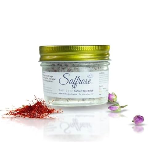 Beauty Gift Set 3pc inc Glycerin Facial Cleansing Soap, Saffron & Rose Facial Scrub, Saffron & Rose Facial Mist Spray Toner