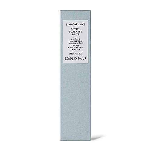 [ comfort zone ] Active Pureness Toner, Purifying Exfoliating Tonic, Minimizes Pores, Alcohol-Free Astringent, Renewing Prep for Oily Acne Prone Skin, Men & Women, Made in Italy, 6.76 Fl Oz