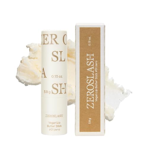 Zeroslash Vegan Lip Butter Stick with Shea Butter & Squalane 0.13oz ? Hydrating Lip Balm for Dry, Chapped Lips | Plant-Based Lip Care with 6 Natural Oils | Overnight Lip Mask | Korean Lip Balm