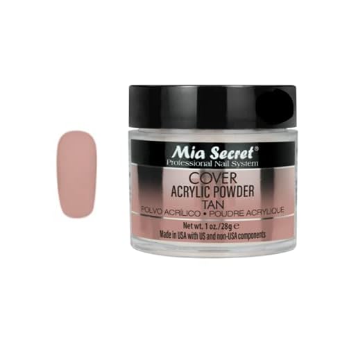 Mia Secret Cover Tan Acrylic Powder MADE IN USA Multiple Sizes (1 oz)