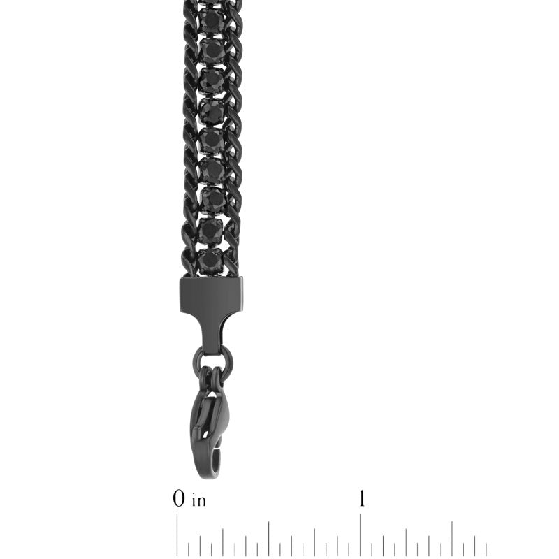Men's Black Stainless Steel Cubic Zirconia Bracelet - Modern Men’s Jewelry