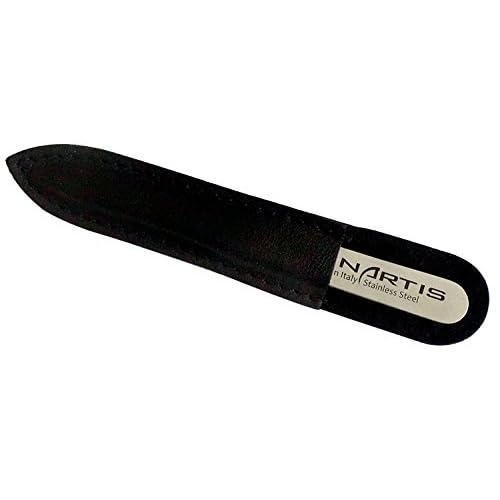 Hair Tweezers Stainless Steel with Leather Case - Tenartis Made in Italy (Slant/Pointed)